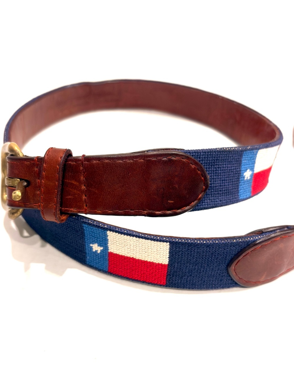 Smathers  & Branson needle point Texas Flag belt 32 - Picture 6 of 11